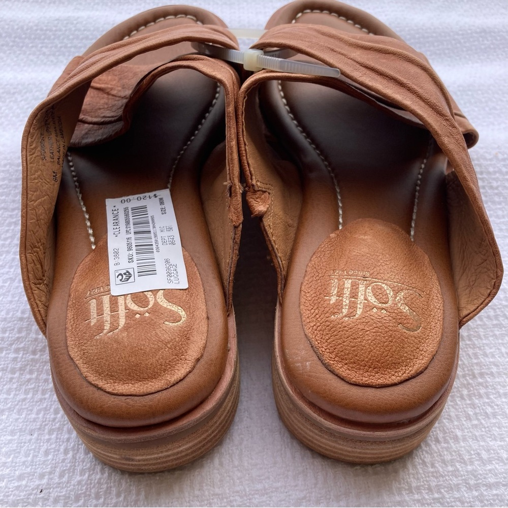 Sofft Tan Leather Slide Sandals SIZE:8 - Picture 11 of 11